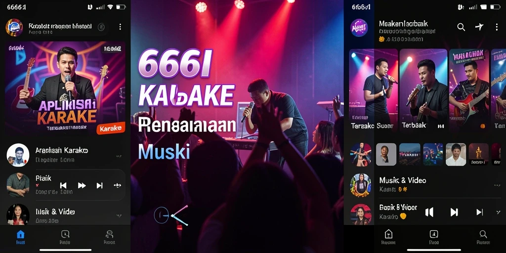 Tampilan antarmuka aplikasi Karaoke 666I yang menarik dan mudah digunakan.