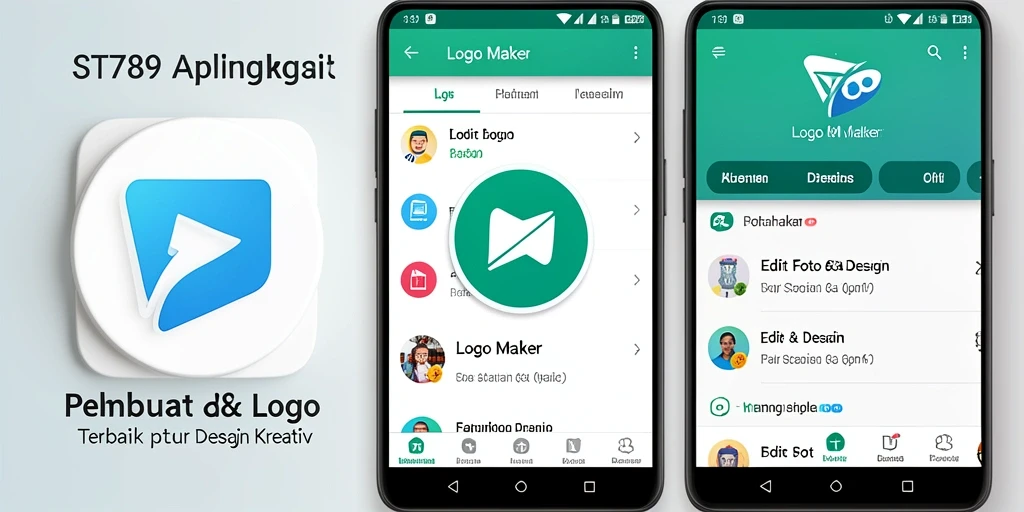 Tampilan antarmuka aplikasi pembuat logo ST789 yang mudah digunakan.